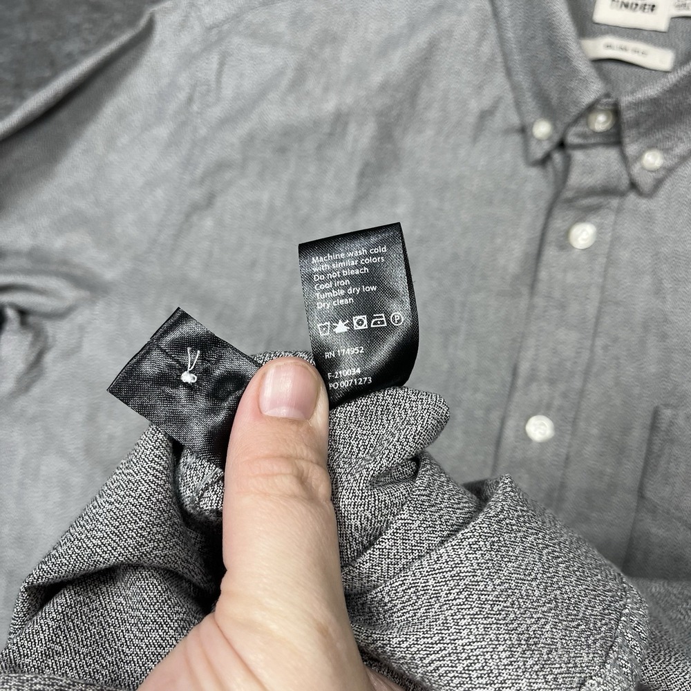 Flint and Tinder Selvedge Architect Shirt Mens 2XL Gray Japanese Slub Denim Slim - Picture 11 of 15